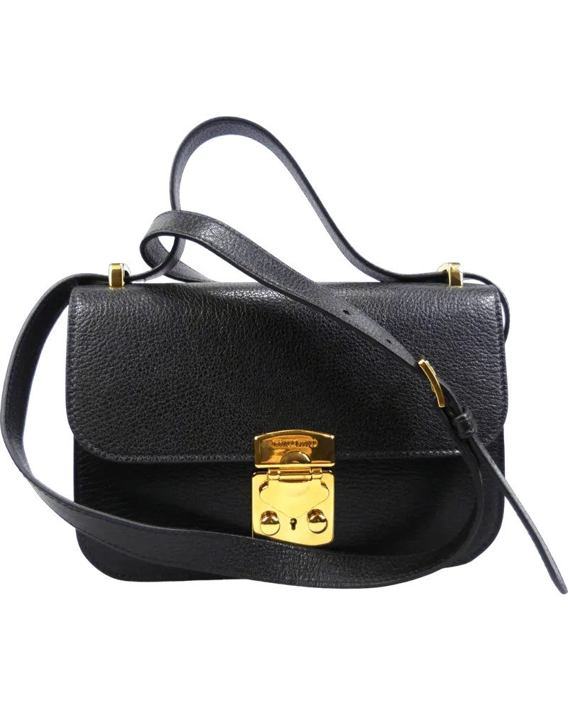 Miu Miu Hobo Bags Shoulder Bag in Pelle Martellata Nera schwarz Schwarz