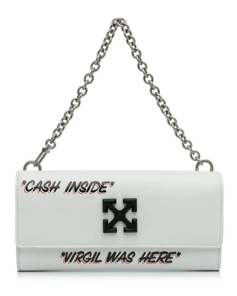 OFF-WHITE Hobo Bags 2013-present Jitney Quote Wallet on Chain weiß Weiß