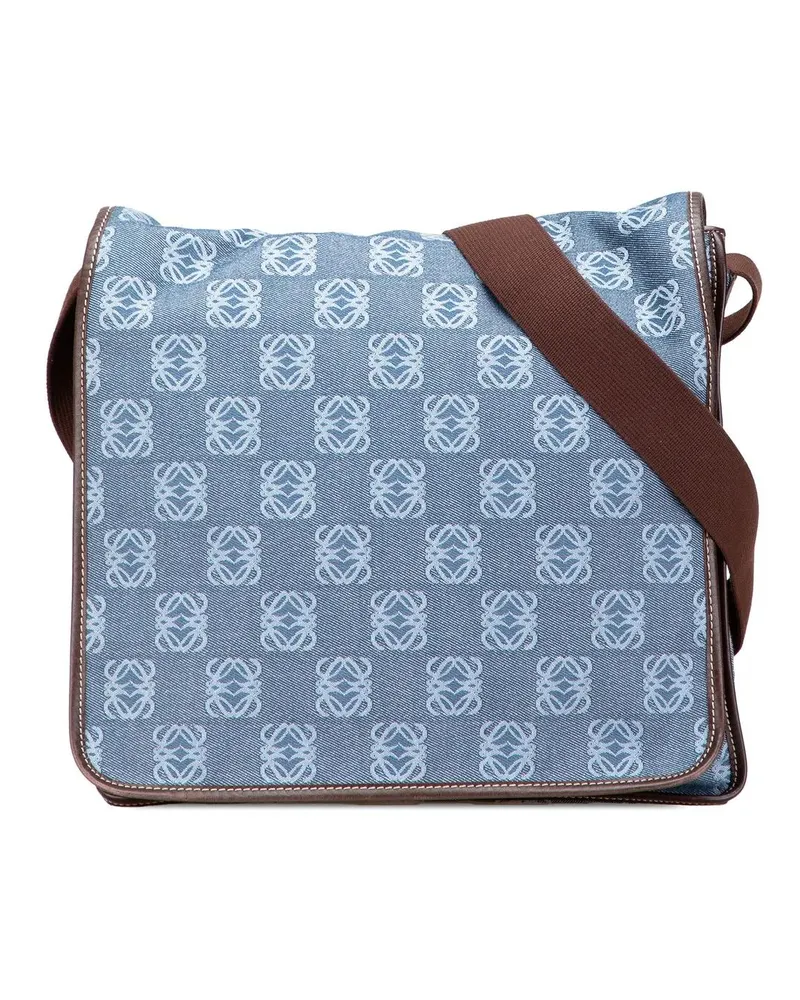 Loewe Hobo Bags Anagram Denim Crossbody blau Blau