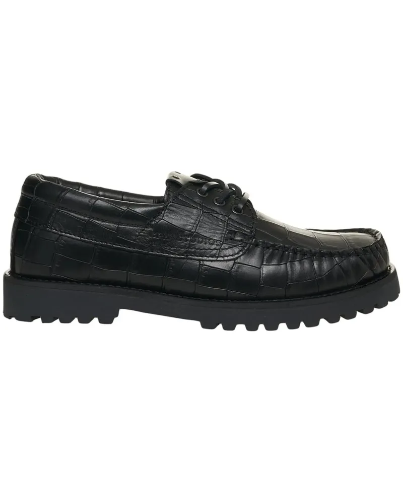 Copenhagen Low-Top Sneaker Lace-up shoes in croco look schwarz Schwarz