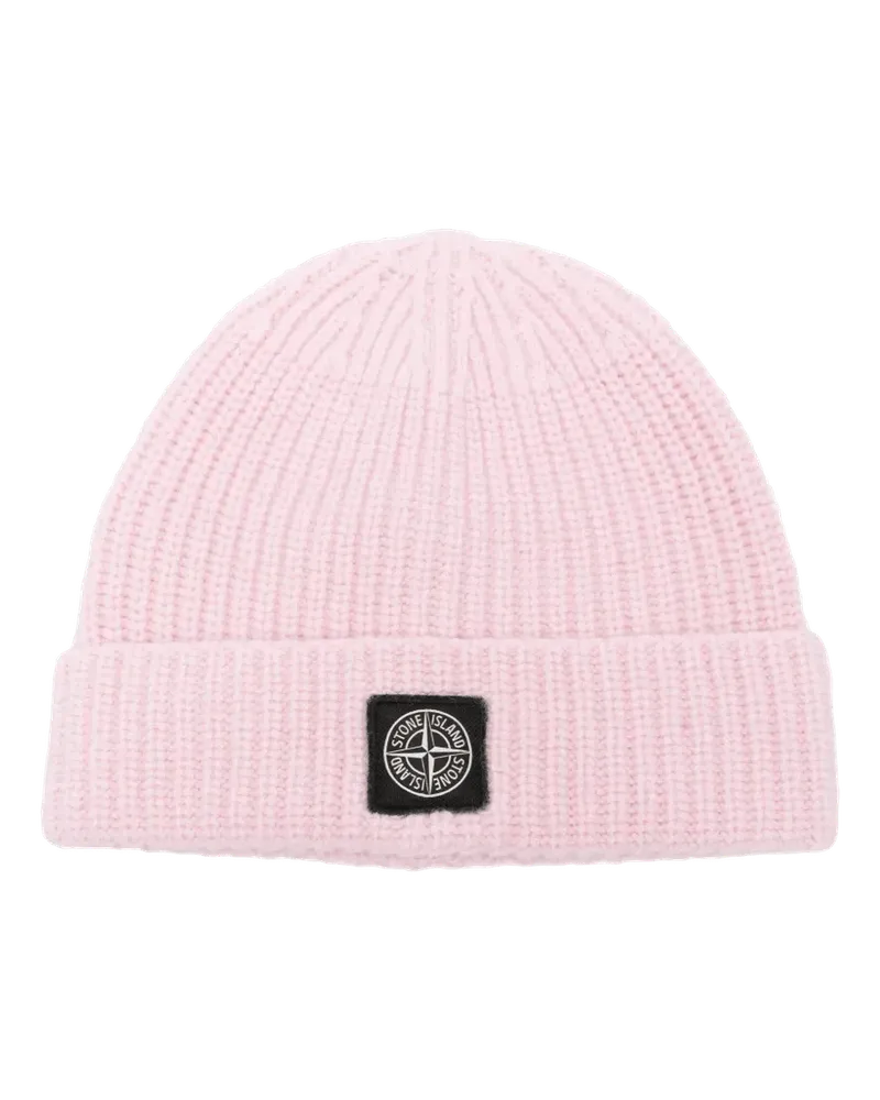Stone Island Caps & Mützen Beanie mit Logo-Patch pink Rosa