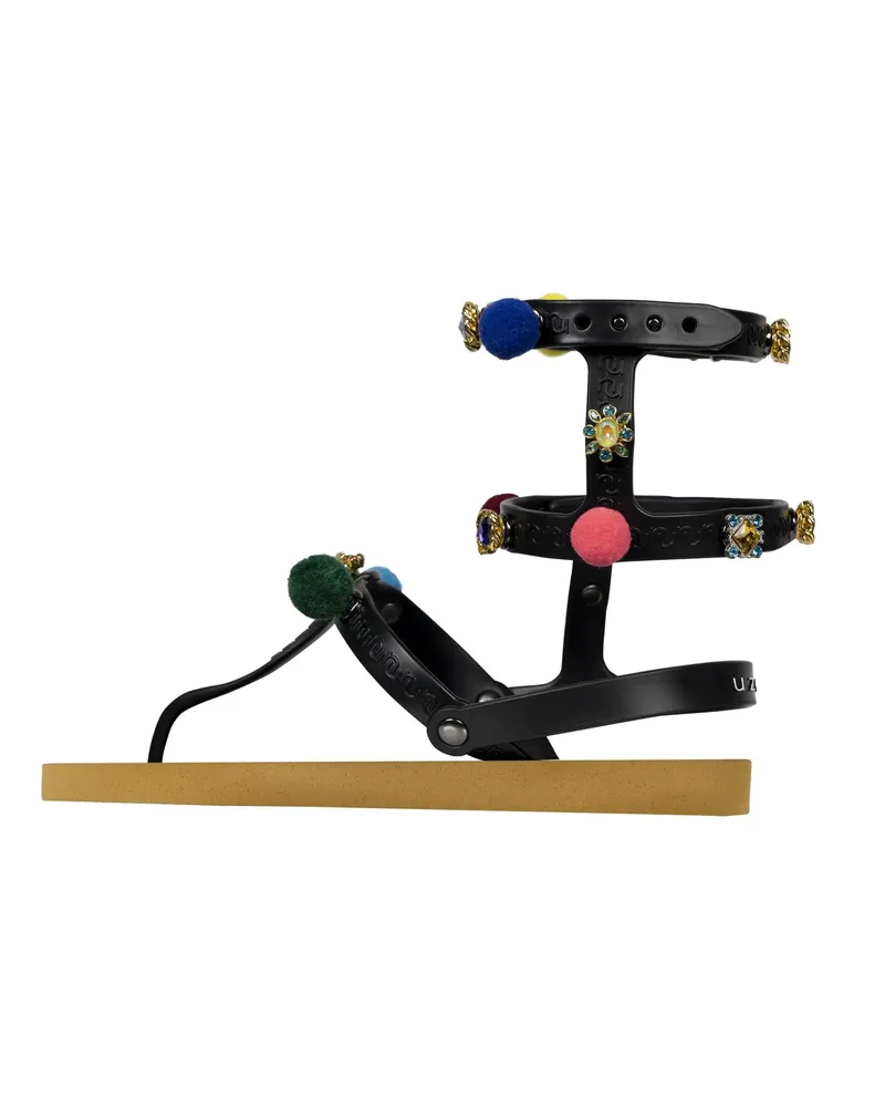 uzurii Slipper & Pantoletten Zehentrenner Mondriaan Colorful Black gelb Gelb