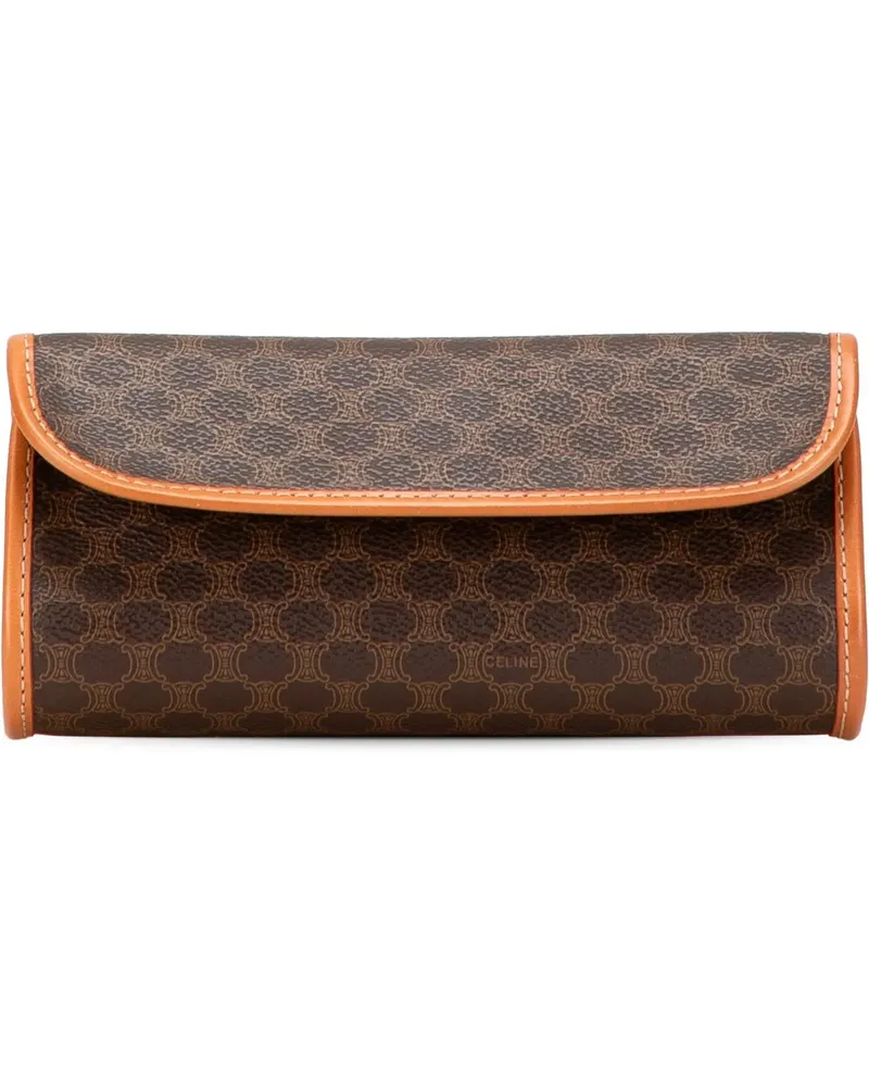 Celine Clutches Macadam Coated Canvas Clutch braun Braun