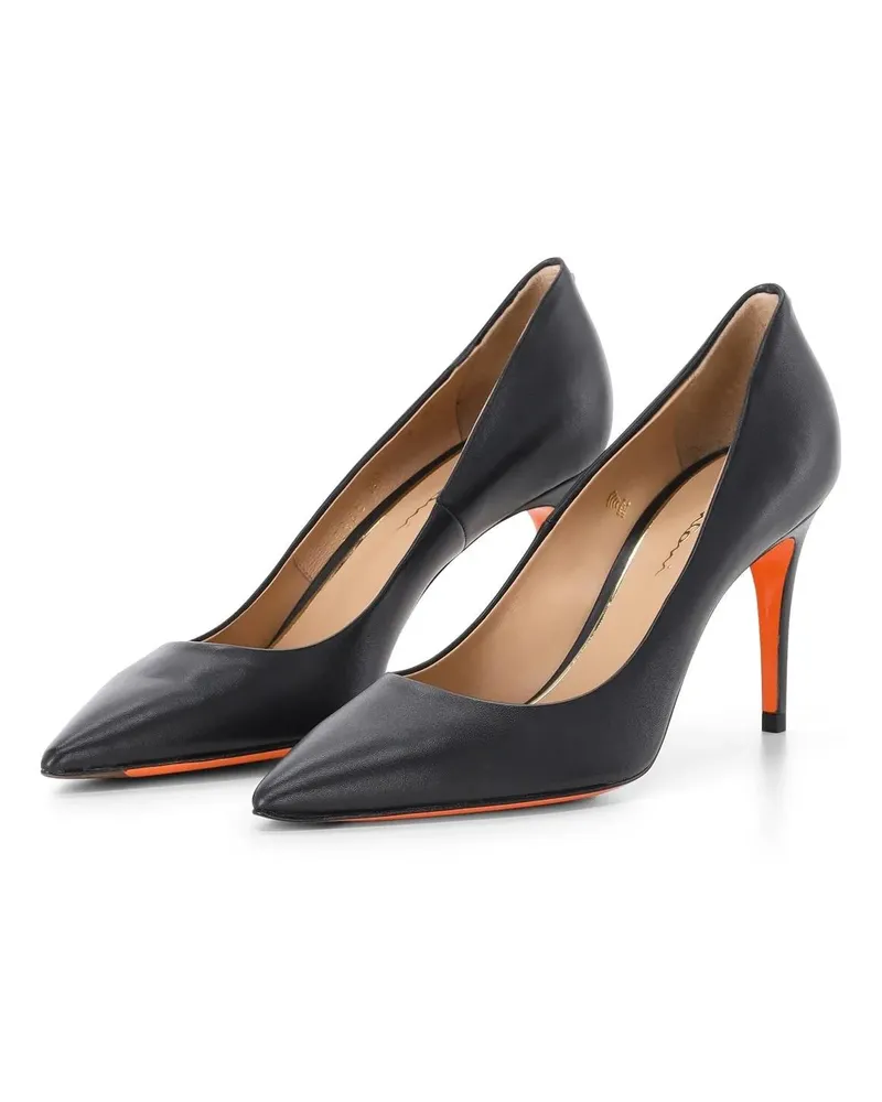 Santoni Low-Top Sneaker Pumps aus Glattleder schwarz Schwarz