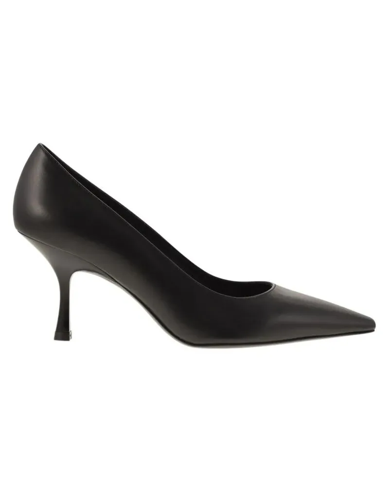 Stuart Weitzman Hohe Schuhe Pointed-Toe Leather Décolleté With Retro Heel schwarz Schwarz