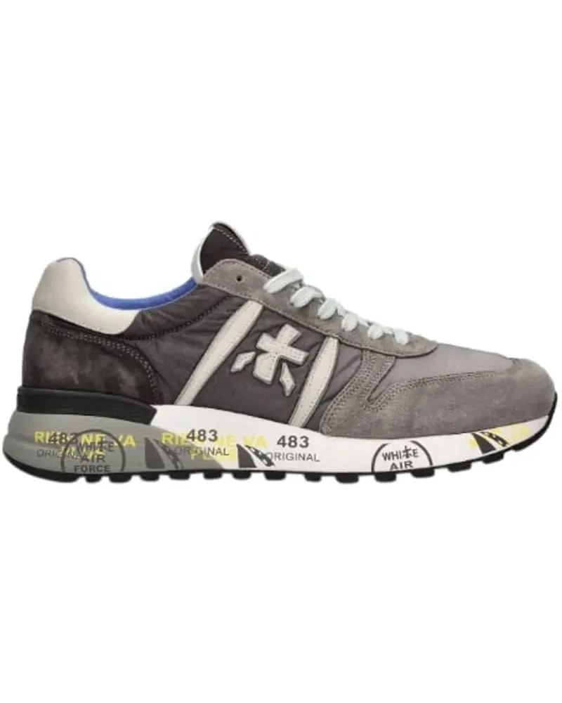Premiata Low-Top Sneaker Grey Leather And Rubber Sneakers grau Grau