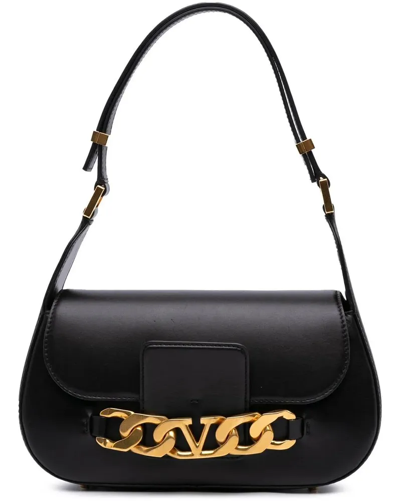 Valentino Garavani Hobo Bags Medium Leather Vlogo Chain Shoulder Bag schwarz Schwarz