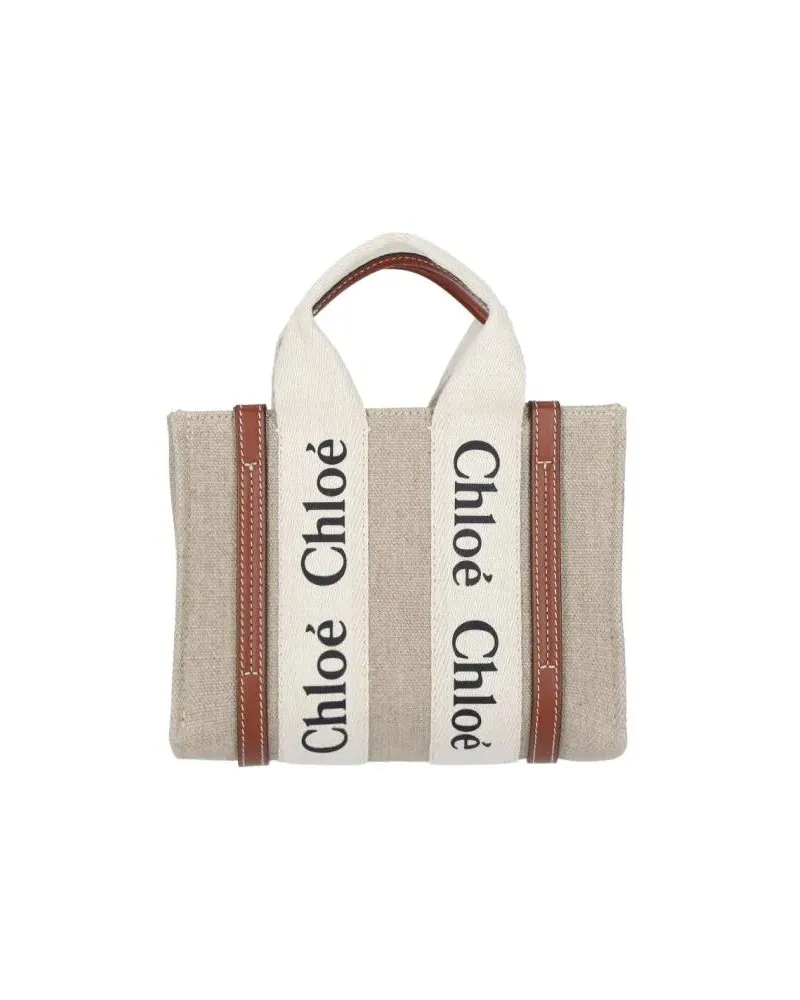 Chloé Hobo Bags "Woody" Mini Bag Beige beige Beige
