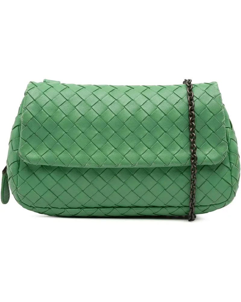 Bottega Veneta Hobo Bags Mini Nappa Intrecciato Expandable Chain Crossbody grün Grün