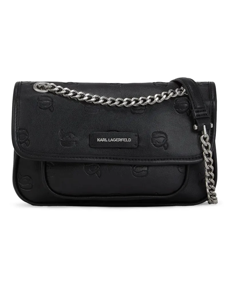 Karl Lagerfeld Hobo Bags IKON MONOGRAM KLEINE SCHULTERTASCHE schwarz Schwarz