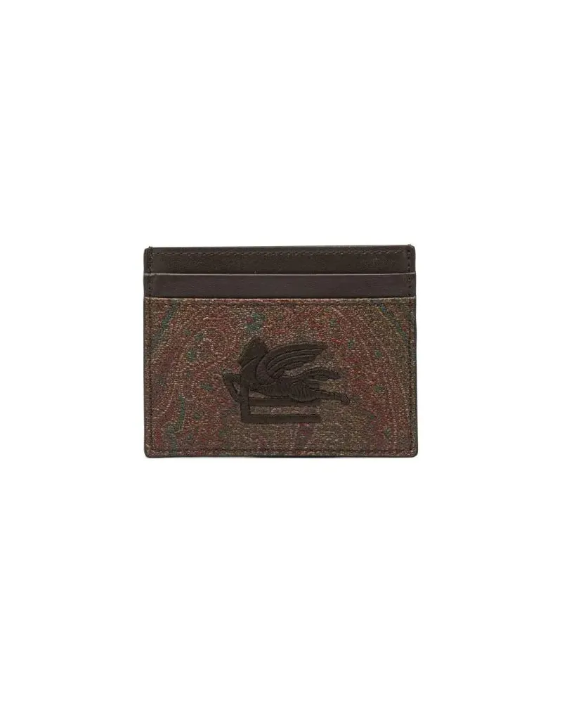 Etro Portemonnaie "Arnica" Card Holder With Pegasus braun Braun