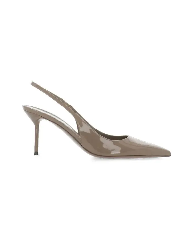 Paris Texas Hohe Schuhe Pointed Arrow Toe Slingback In Glossy Patent Finis braun Braun