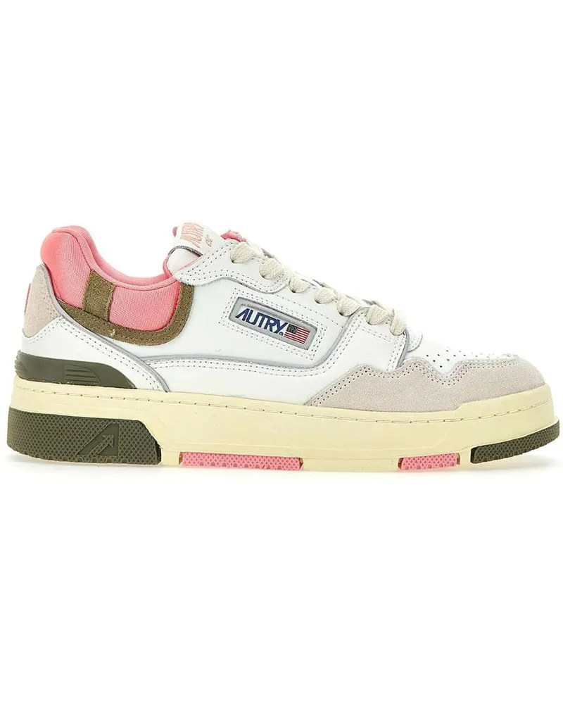 AUTRY Low-Top Sneaker Low-Top Sneakers With White Leather And Geranium A weiß Weiß