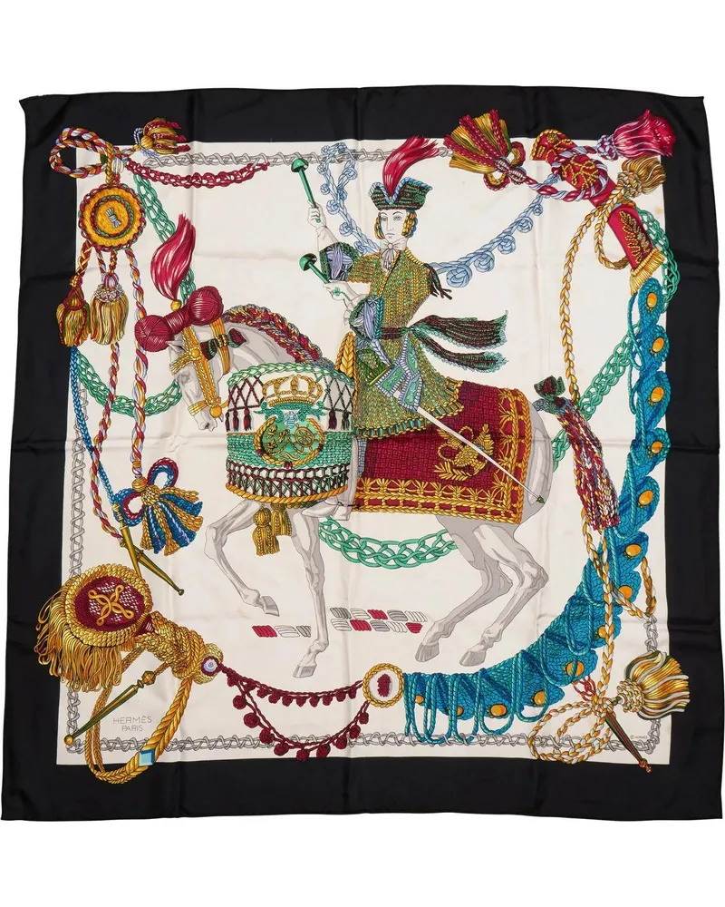 Hermès Tücher & Schals Hermes Classic Le Timbalier Silk Carre 90 Scarf Tu schwarz Schwarz