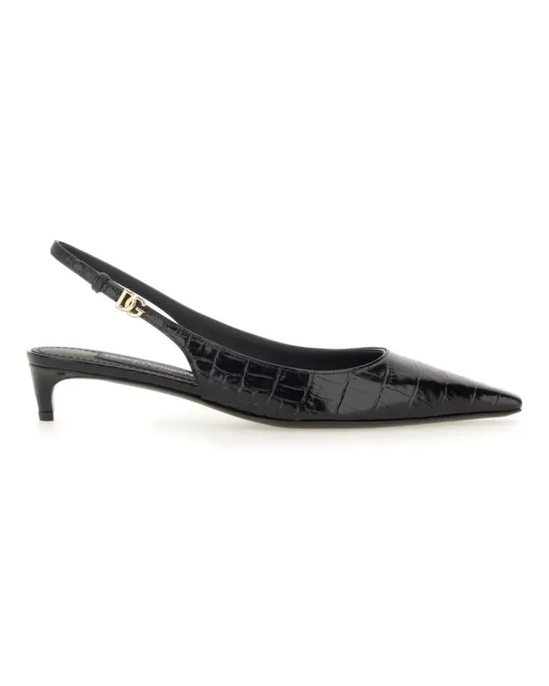 Dolce & Gabbana Hohe Schuhe Slingback With Logo schwarz Schwarz