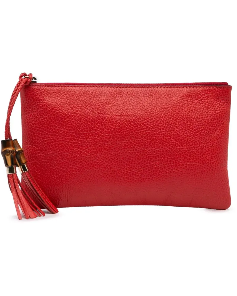 Gucci Clutches Calfskin Bamboo Clutch rot Rot