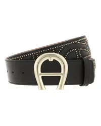 Aigner Gürtel Belt 4 cm Schwarz