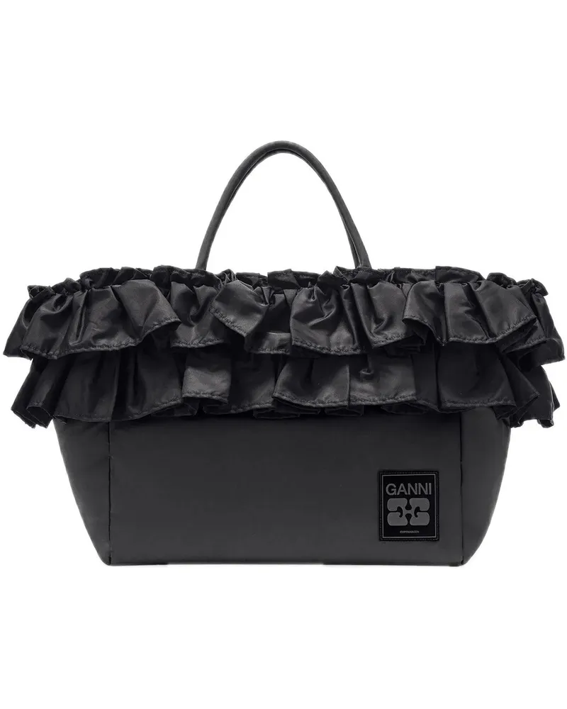 Ganni Shopper tas zwart schwarz Schwarz