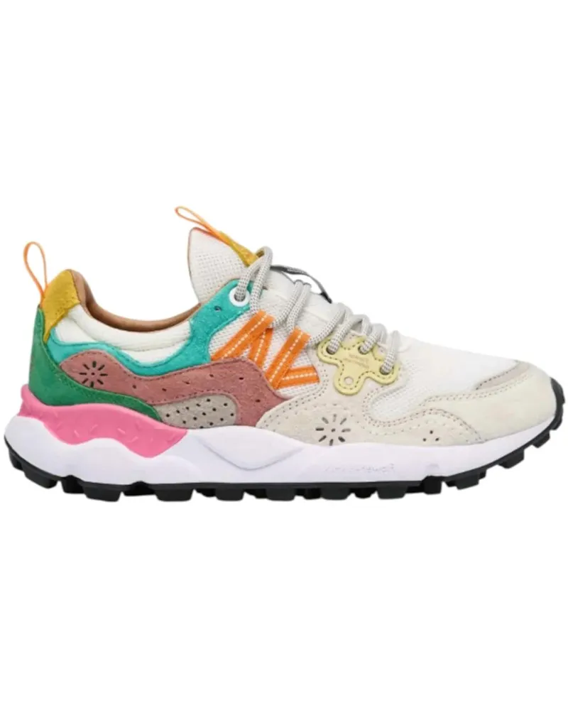 Flower MOUNTAIN Low-Top Sneaker Sneakers Whitefuchsia rosa Gold