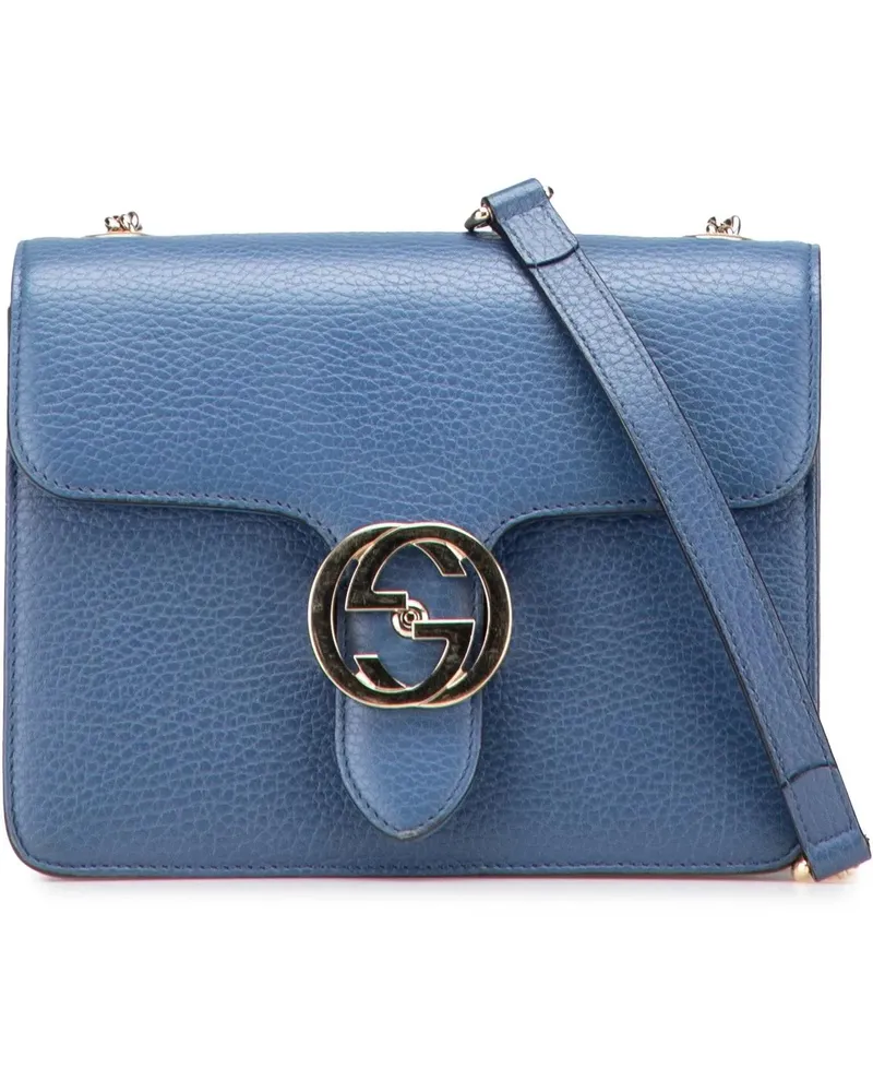 Gucci Hobo Bags Small Dollar Calfskin Interlocking G Crossbody blau Blau