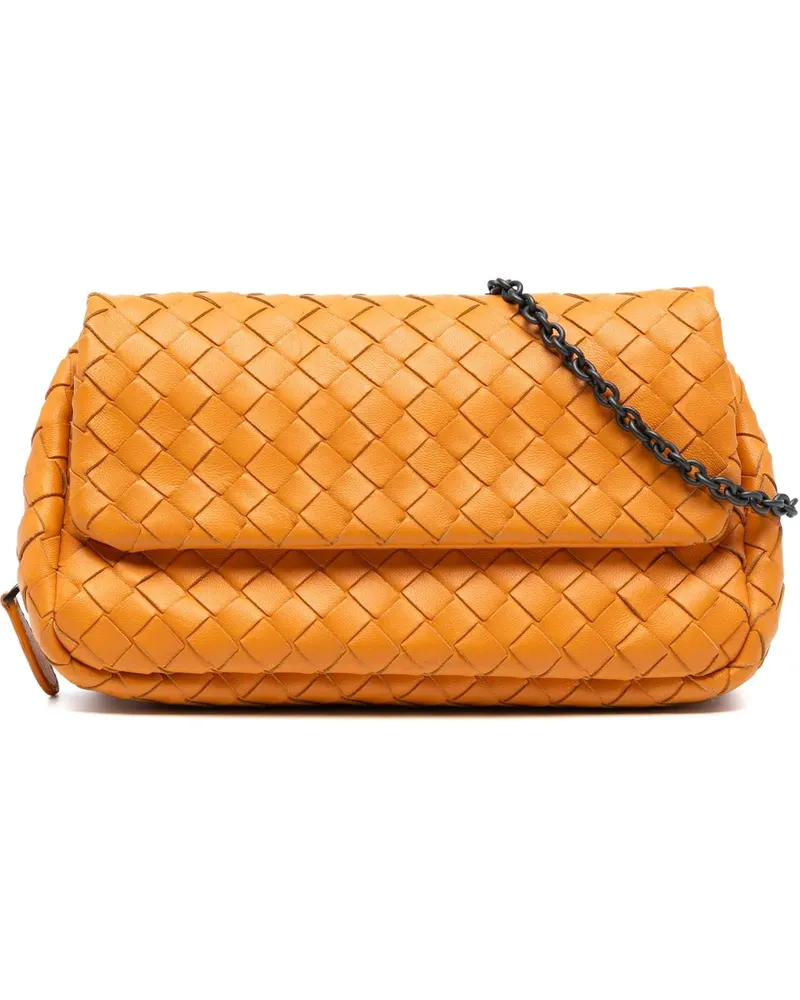 Bottega Veneta Hobo Bags Mini Nappa Intrecciato Expandable Chain Flap Cross orange Orange