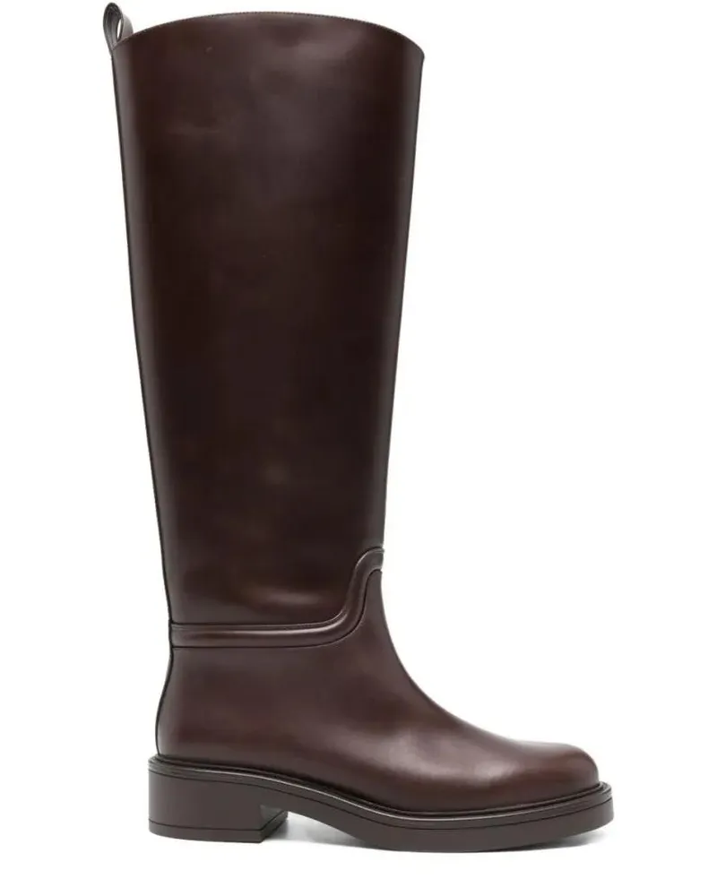 Stuart Weitzman Stiefel Beige Vitello Leather Ankle Boots schwarz Schwarz