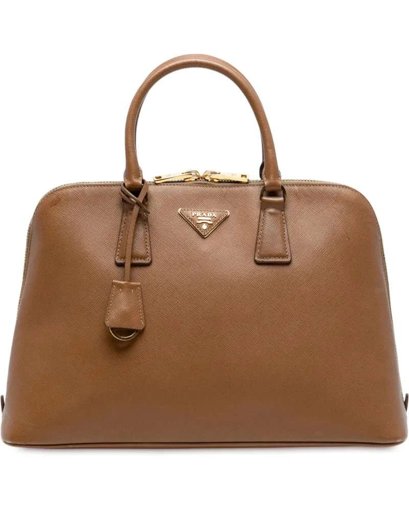 Prada Hobo Bags Large Saffiano Lux Promenade Satchel braun Braun