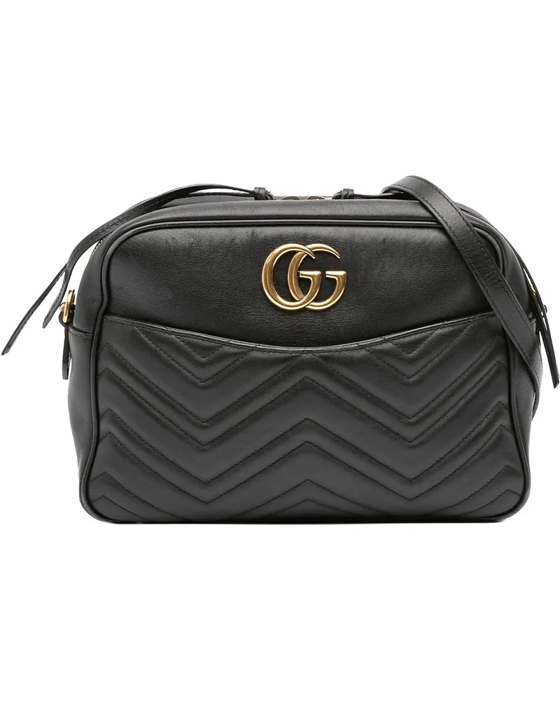 Gucci Hobo Bags GG Marmont Matelasse Leather Crossbody schwarz Schwarz