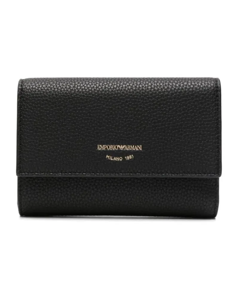 Emporio Armani Portemonnaie Textured Black Wallet schwarz Schwarz