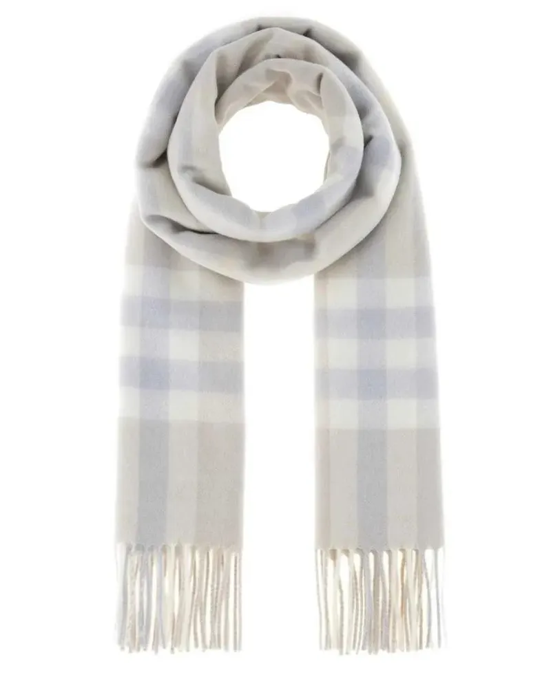 Burberry Tücher & Schals White Cashmere Scarf With Classic Design grau Grau