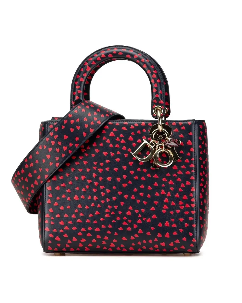 Dior Hobo Bags 2021 Medium Calfskin I Love Paris Lady Dior blau Blau