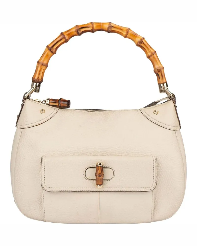 Gucci Crossbody Bags  White Leather GG Monogram Bamboo Handbag bunt Bunt