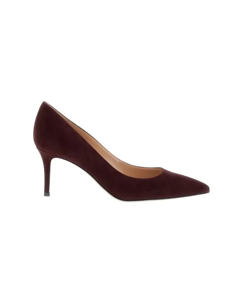 Gianvito Rossi Hohe Schuhe Burgundy Suede  Pumps With 70 Mm Hee schwarz Schwarz