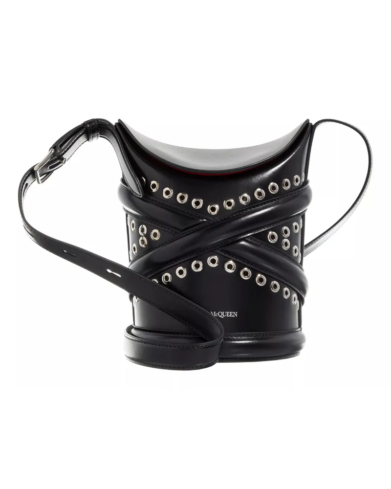Alexander McQueen Beuteltaschen The Curve Small Bucket Bag schwarz Schwarz