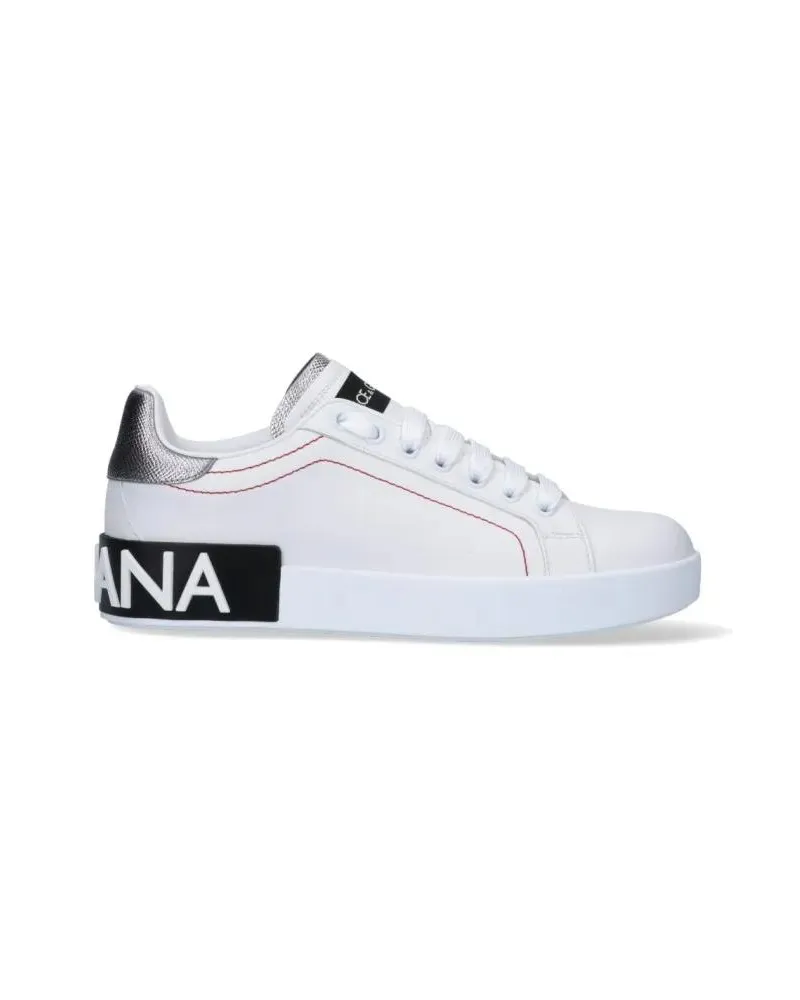Dolce & Gabbana Low-Top Sneaker Portofino' Sneakers – White And Black weiß Weiß