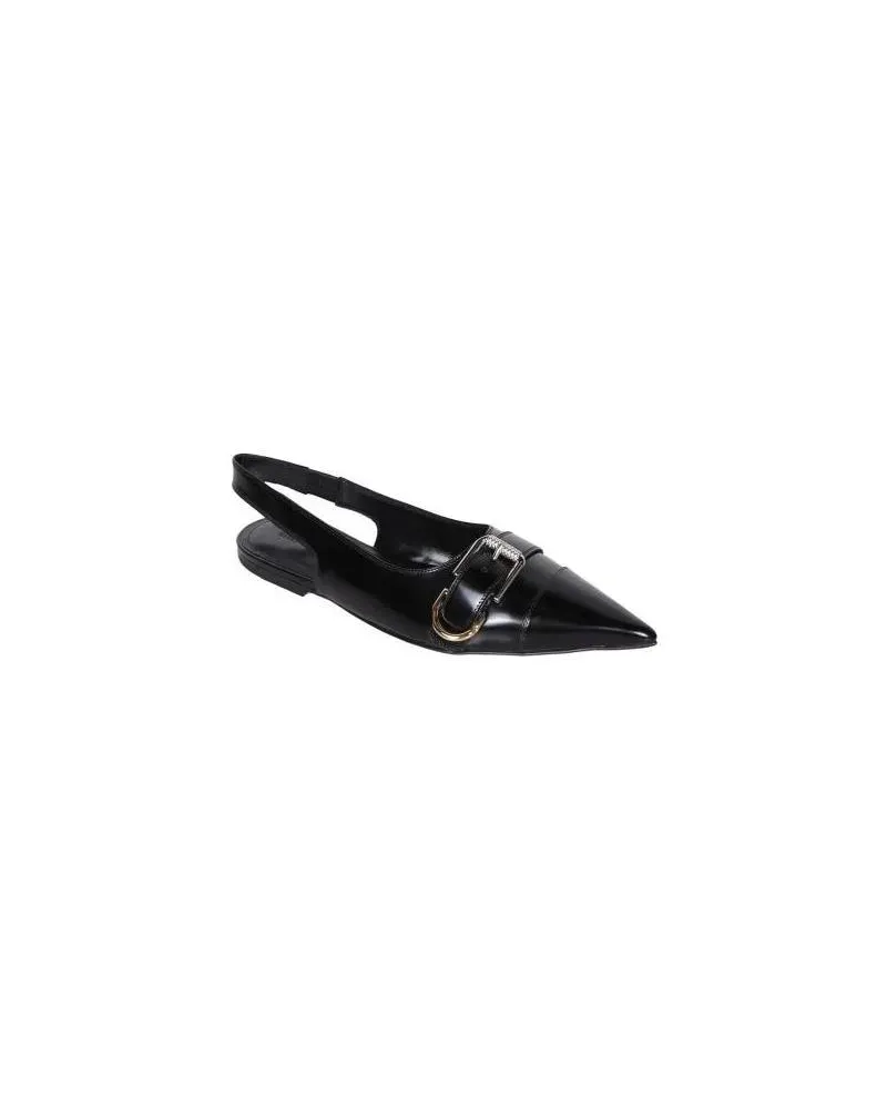 Givenchy Glossy Leather Flat Slingbacks With A Sharp Pointe schwarz Schwarz