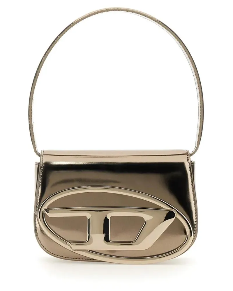 Diesel Hobo Bags Metallic Finish Shoulder Bag With Distinctive Oval goldfarben 