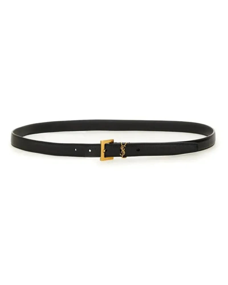 Saint Laurent Gürtel "Cassandre" Thin Belt schwarz Schwarz