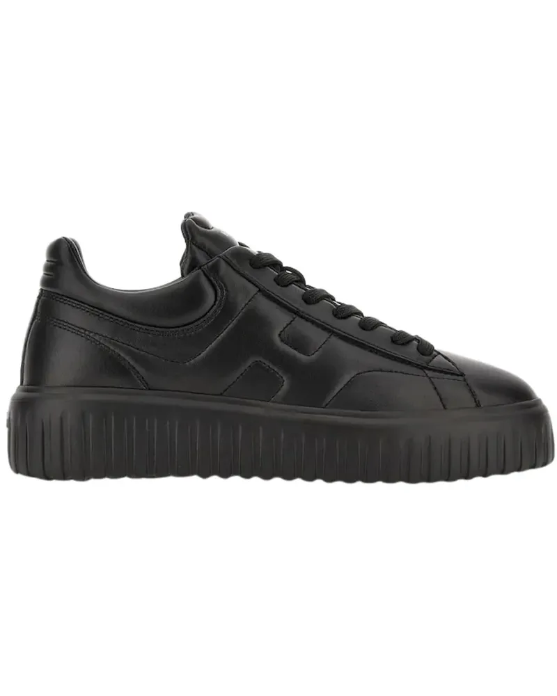 Hogan Low-Top Sneaker Monochromatic Low-Top Sneakers With Ridged Rubber schwarz Schwarz