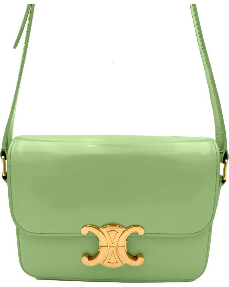 Celine Hobo Bags  Small Triomphe - Lemon Green grün Grün