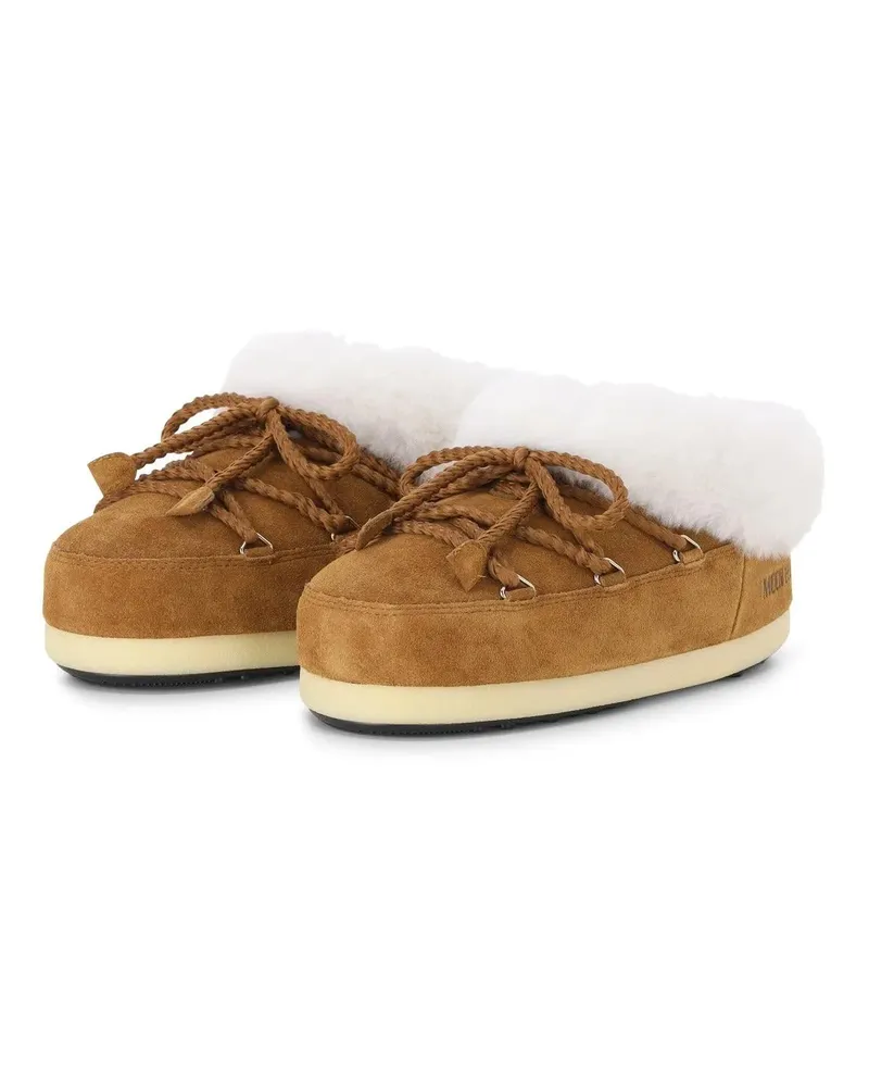 Moon Boot Low-Top Sneaker Pantolette Evx aus Veloursleder braun Braun