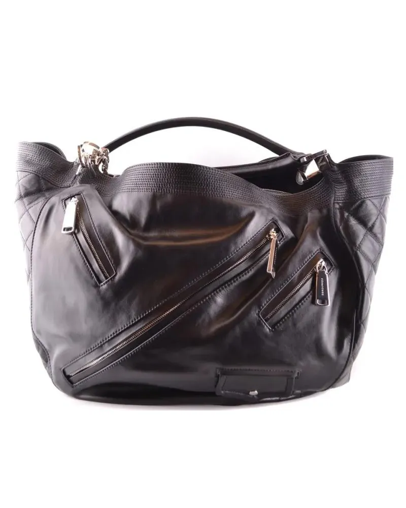 Dsquared2 Hobo Bags Quilted Black Leather Shoulder Bag schwarz Schwarz