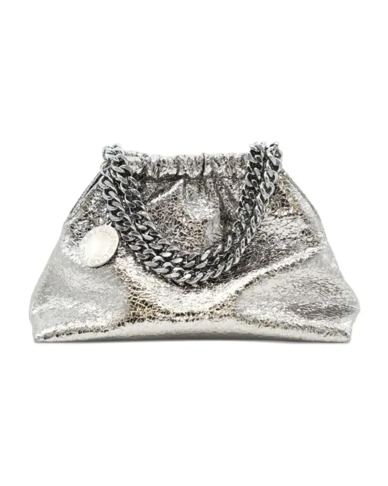 Stella McCartney Hobo Bags Metallic Silver Handbag With Crinkled Texture silberfarben Silber