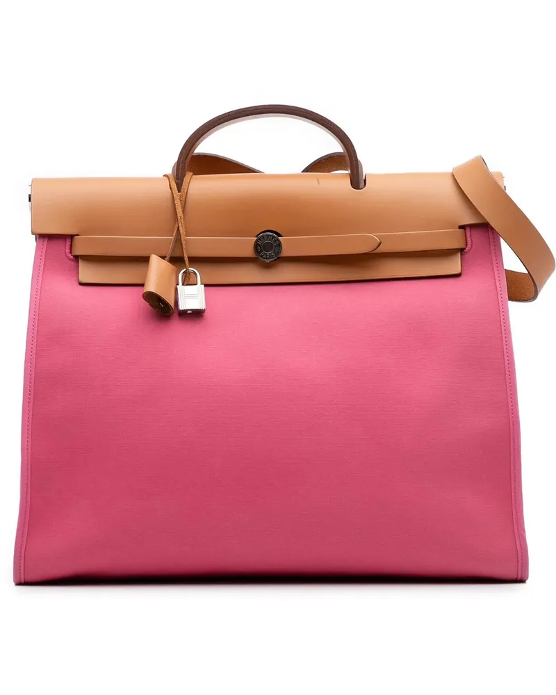 Hermès Hobo Bags Toile Herbag Zip 39 rosa Gold