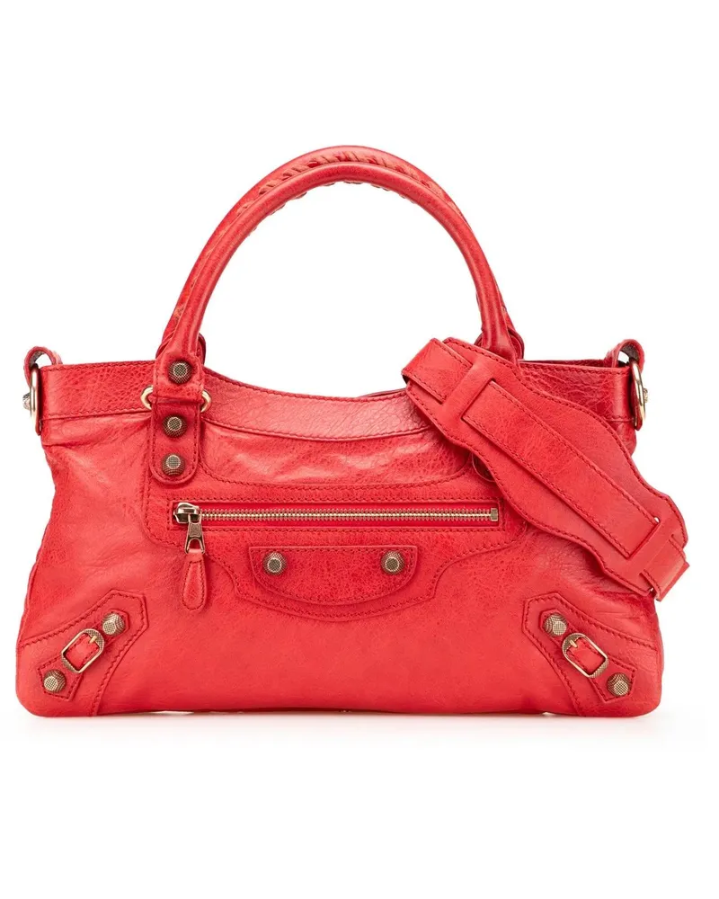 Balenciaga Hobo Bags Lambskin Motocross Classic First Giant 12 Satchel rot Rot