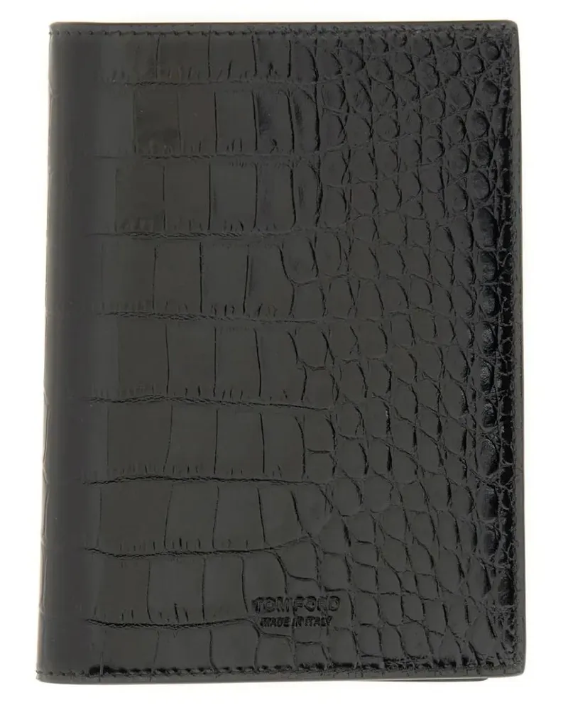 Tom Ford Portemonnaies Leather Passport Holder grau Grau