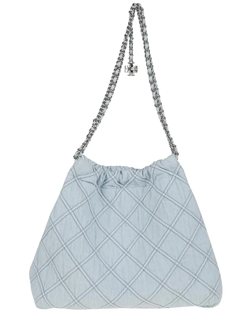 Tory Burch Shopper & Totes Quilted Cotton And Leather Shopper Bag blau Blau