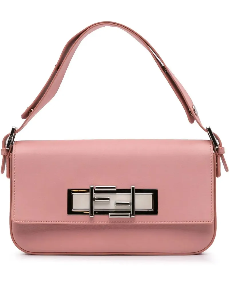 Fendi Hobo Bags 2000-2010 Calfskin 3Baguette Shoulder Bag rosa Gold
