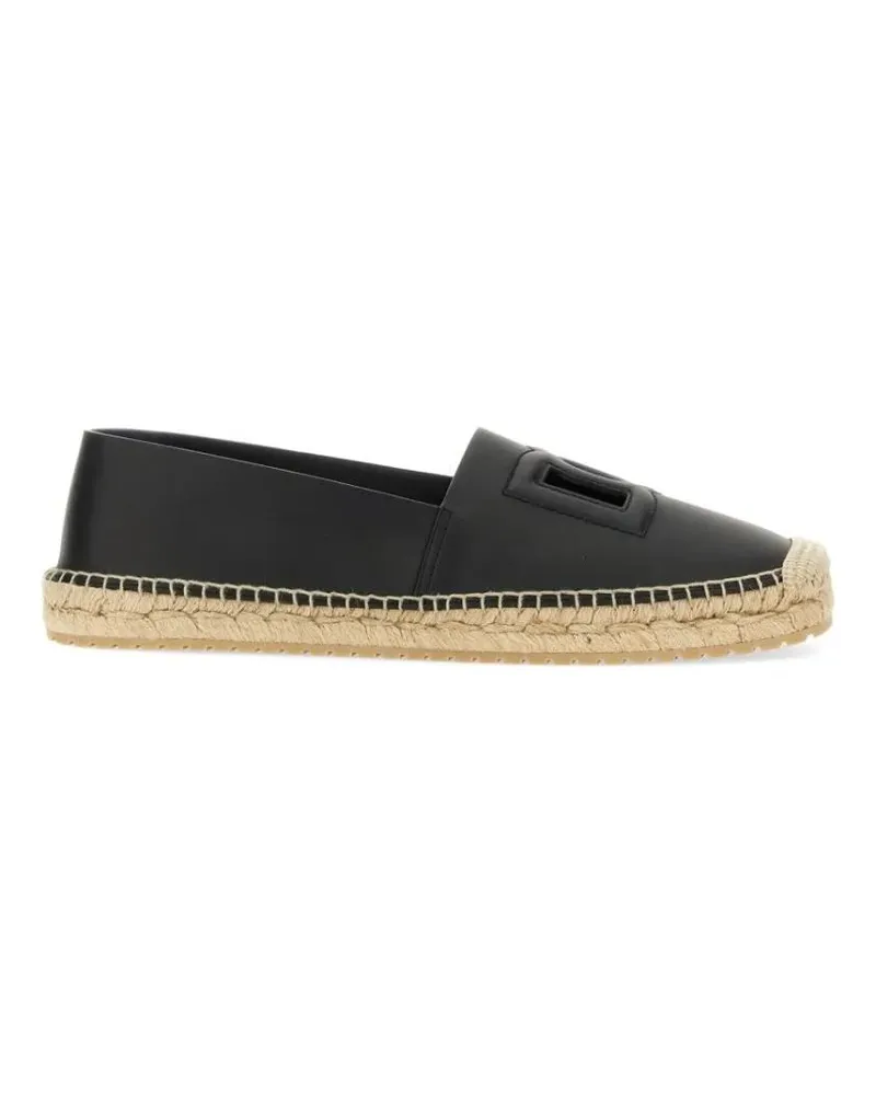 Dolce & Gabbana Loafer Espadrille With Logo schwarz Schwarz