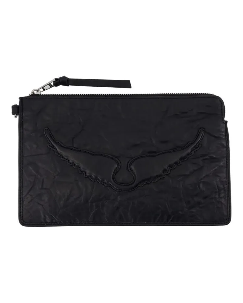 Zadig & Voltaire Clutches Angel Pouch - Leather - Black schwarz Schwarz